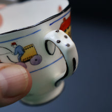 Load image into Gallery viewer, Antique 1920s Nursery Trio. Attractive &quot;Noah&#39;s Ark&quot; Pattern by New Chelsea. Cup, Saucer and Side Plate
