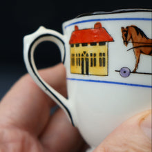 Load image into Gallery viewer, Antique 1920s Nursery Trio. Attractive &quot;Noah&#39;s Ark&quot; Pattern by New Chelsea. Cup, Saucer and Side Plate
