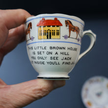 Load image into Gallery viewer, Antique 1920s Nursery Trio. Attractive &quot;Noah&#39;s Ark&quot; Pattern by New Chelsea. Cup, Saucer and Side Plate
