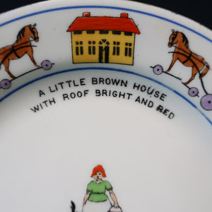 Antique 1920s Nursery Trio. Attractive "Noah's Ark" Pattern by New Chelsea. Cup, Saucer and Side Plate