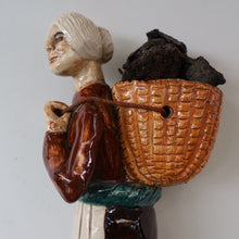 Load image into Gallery viewer, SCOTTISH POTTERY Figurine: Vintage 1970s Isle of Lewis Peat Carrier; Coll Pottery
