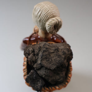 SCOTTISH POTTERY Figurine: Vintage 1970s Isle of Lewis Peat Carrier; Coll Pottery