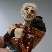 Load image into Gallery viewer, SCOTTISH POTTERY Figurine: Vintage 1970s Isle of Lewis Peat Carrier; Coll Pottery

