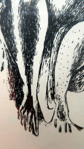 ORIGINAL 1940s German Lithograph by Mac (Max) Zimmermann (1912 - 1995). "Zwei Figuren" Pencil Signed
