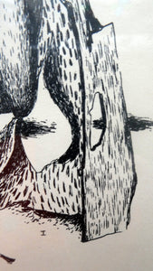 ORIGINAL 1940s German Lithograph by Mac (Max) Zimmermann (1912 - 1995). "Zwei Figuren" Pencil Signed