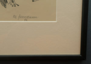 ORIGINAL 1940s German Lithograph by Mac (Max) Zimmermann (1912 - 1995). "Zwei Figuren" Pencil Signed