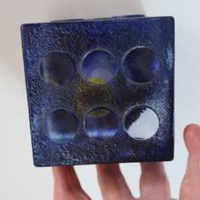 Load image into Gallery viewer, Hard to Source Kosta Boda Blue Glass Dice &quot;Tarning&quot; Sculpture by Kjell Engman Atelier
