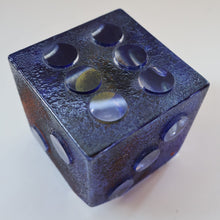 Load image into Gallery viewer, Hard to Source Kosta Boda Blue Glass Dice &quot;Tarning&quot; Sculpture by Kjell Engman Atelier
