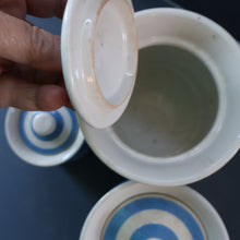 Load image into Gallery viewer, THREE Vintage TG Green CORNISHWARE Lidded Storage Jars. No Lettering
