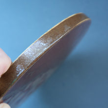 Load image into Gallery viewer, STUDIO POTTERY. Heavy Duty Trivet or Teapot Stand with Abstract Floral Motifs. Crich Pottery (Diana Worthy). 8 inch diameter
