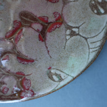 Load image into Gallery viewer, STUDIO POTTERY. Heavy Duty Trivet or Teapot Stand with Abstract Floral Motifs. Crich Pottery (Diana Worthy). 8 inch diameter
