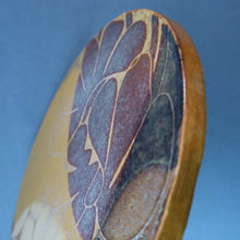 Load image into Gallery viewer, STUDIO POTTERY. Heavy Duty Trivet or Teapot Stand with Abstract Floral Motifs. Crich Pottery (Diana Worthy).  8 inches diameter
