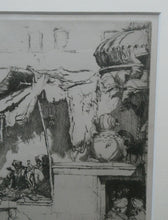 Load image into Gallery viewer, SCOTTISH ART. Ernest Stephen Lumsden. Etching entitled: The Fruit Shop, Jodhpur 1914
