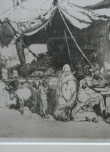 Load image into Gallery viewer, SCOTTISH ART. Ernest Stephen Lumsden. Etching entitled: The Fruit Shop, Jodhpur 1914
