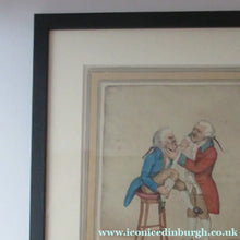Load image into Gallery viewer, Rare 1796 GEORGIAN Antique Dental Print Entitled Easing the Tooth-Ach. JAMES GILLRAY - British Prints
