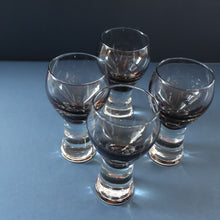Load image into Gallery viewer, FOUR Caithness CANISBAY LARGE Peat Coloured Wine Glasses. Space Age Shape. 5 1/4 inches in height
