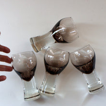 Load image into Gallery viewer, FOUR Caithness CANISBAY LARGE Peat Coloured Wine Glasses. Space Age Shape. 5 1/4 inches in height
