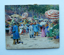 Load image into Gallery viewer, 1909 Watercolour Painting of The Rambla, Barcelona by WILLIAM WIEHE COLLINS (1862-1951)
