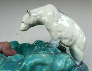 1930s Art Deco Ditmar Urbach Czech Ceramic Polar Bear Bowl