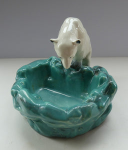 1930s Art Deco Ditmar Urbach Czech Ceramic Polar Bear Bowl