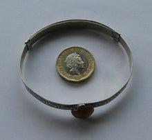 Load image into Gallery viewer, Vintage 1970s Hallmarked Silver Bracelet / Bangle with Greek Key Patter. Expanding Fitting
