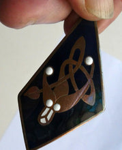 Load image into Gallery viewer, CELTIC Style Copper and Enamel BROOCH. Designed by John Leman, Scotland
