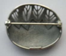 Load image into Gallery viewer, 1990s OLA GORIE Silver Brooch: Ingibiorg Oval RUNIC Brooch with Pierced Tree Motif
