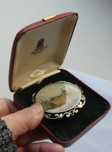 Load image into Gallery viewer, VICTORIAN SOLID SILVER  Brooch with Painted Miniature of Holyroodhouse / Holyrood Palace and Decorative Border
