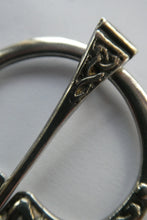 Load image into Gallery viewer, Vintage Scottish Silver Penannualr Brooch Celtic Knotwork Design
