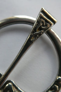 Vintage Scottish Silver Penannualr Brooch Celtic Knotwork Design
