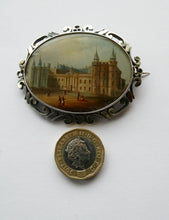 Load image into Gallery viewer, Victorian Silver Brooch with Miniature Painting of Holyrood Palace in Edinburgh
