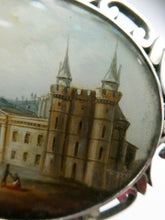 Load image into Gallery viewer, Victorian Silver Brooch with Miniature Painting of Holyrood Palace in Edinburgh
