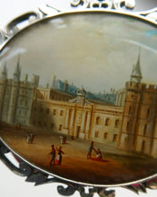 Load image into Gallery viewer, Victorian Silver Brooch with Miniature Painting of Holyrood Palace in Edinburgh
