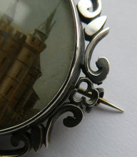 Load image into Gallery viewer, Victorian Silver Brooch with Miniature Painting of Holyrood Palace in Edinburgh
