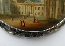 Load image into Gallery viewer, Victorian Silver Brooch with Miniature Painting of Holyrood Palace in Edinburgh
