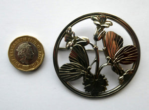 Large Vintage Silver Butterfly Brooch by Arno Malinowski for Jensen. No. 283 Media 1 of 14