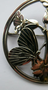 Large Vintage Silver Butterfly Brooch by Arno Malinowski for Jensen. No. 283 Media 1 of 14