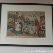 Load image into Gallery viewer, Original 1820s Antique GEORGIAN Satirical Print / Etching by Isaac Robert Cruikshank. Beauties of Grease / Greece; or
