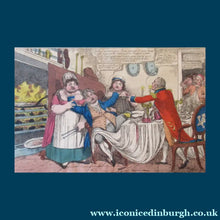 Load image into Gallery viewer, Original 1820s Antique GEORGIAN Satirical Print / Etching by Isaac Robert Cruikshank. Beauties of Grease /  Greece;  or Luxuries of the Kremlin
