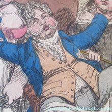 Load image into Gallery viewer, Georgian Satirical Print Regent George Iv Drinking and Womanising Beauties of Grease Cruikshank 
