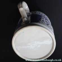 Load image into Gallery viewer, 1820s Large Ridgway Griffin / Roman Mask Head Mug. Lilac Ground with White Sprigware Decoration (Copy) - British
