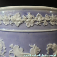 Load image into Gallery viewer, 1820s Large Ridgway Griffin / Roman Mask Head Mug. Lilac Ground with White Sprigware Decoration - British Ceramics
