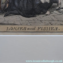 Load image into Gallery viewer, GEORGIAN PRINT. Satirical Print. Loaves and Fishes. Published 1827. Hand Coloured Etching. FRAMED
