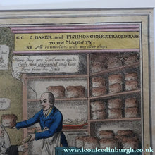 Load image into Gallery viewer, GEORGIAN PRINT. Satirical Print. Loaves and Fishes. Published 1827. Hand Coloured Etching. FRAMED
