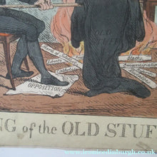 Load image into Gallery viewer, 1827 Georgian Satirical Print John Phillips Disposing of the Old Stuff. Lord Brougham
