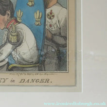 Load image into Gallery viewer, Antique GEORGIAN Satirical Print: The Allied Gourmands Taking a Luncheon; or the Turkey in Danger (1828) - British
