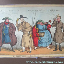 Load image into Gallery viewer, Framed. William Heath ORIGINAL Georgian Satirical Print entitled: A Quartette in Character. King George IV Etc.
