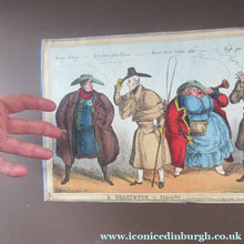 Load image into Gallery viewer, Original 1820s William Heath Satirical Print Quartette of Characters George IV, Lady Conyngham, Duke of Wellington &amp; Robert Peel
