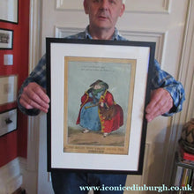 Load image into Gallery viewer, Framed. William Heath ORIGINAL 1820s Georgian FRAMED Satirical Print. Lady Conyngham: The Guard Wot Looks After the

