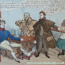 Load image into Gallery viewer, Georgian Satirical PRINT. Irish History Subject. Paddy Arthur's Night Charge 1829
